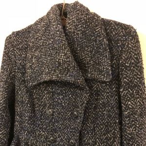 Dark Blue Peplum Free People Peacoat (size 4)